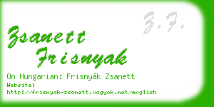 zsanett frisnyak business card